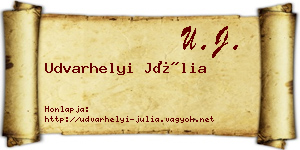 Udvarhelyi Júlia névjegykártya